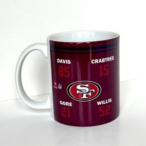 NFL San Francisco 49ers Maroon and White Mug vintage Davis Crabtree Gore Willis
